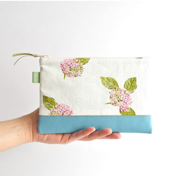 Zipper pouch(M) - French Linen "hydrangea" [486] 第1張的照片