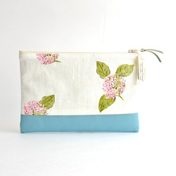 Zipper pouch(M) - French Linen "hydrangea" [486] 第3張的照片