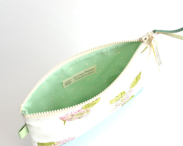 Zipper pouch(M) - French Linen "hydrangea" [486] 第4張的照片