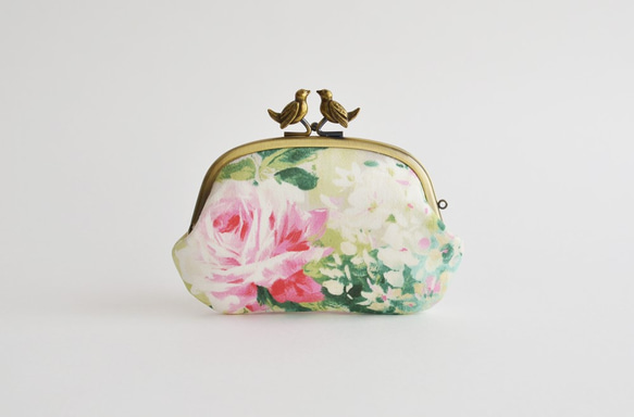 {花卉口金包} Elegant floral frame purse with birds - Roses [887] 第2張的照片