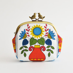 {花卉口金包} Vintage scandi folk floral kiss lock pouch [890] 第1張的照片