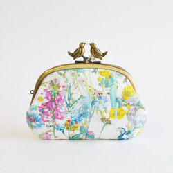 Liberty floral frame kiss lock purse with birds [931] 第1張的照片