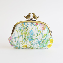 Liberty floral frame kiss lock purse with birds [931] 第2張的照片