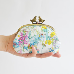 Liberty floral frame kiss lock purse with birds [931] 第3張的照片