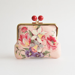 {花卉口金包} Spring floral kiss lock cosmetic pouch - Pink [855] 第2張的照片