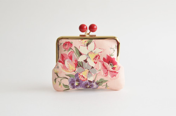 {花卉口金包} Spring floral kiss lock cosmetic pouch - Pink [855] 第2張的照片