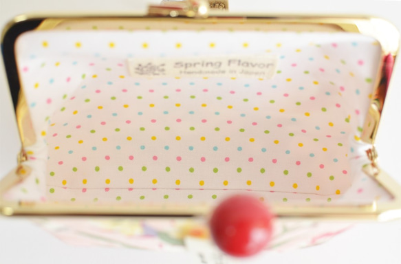 {花卉口金包} Spring floral kiss lock cosmetic pouch - Pink [855] 第5張的照片