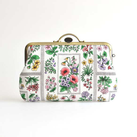 {花卉口金包}Vintage wildflower small cosmetic pouch/pen case[198] 第3張的照片