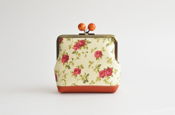 {花卉口金包} Antique roses kiss lock cosmetic pouch [858] 第2張的照片