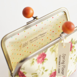 {花卉口金包} Antique roses kiss lock cosmetic pouch [858] 第3張的照片