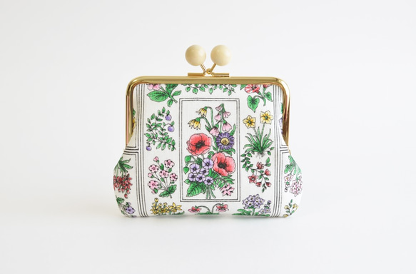 {花卉口金包} Vintage wildflower kiss lock cosmetic pouch [981] 第2張的照片