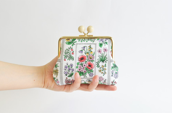 {花卉口金包} Vintage wildflower kiss lock cosmetic pouch [981] 第3張的照片