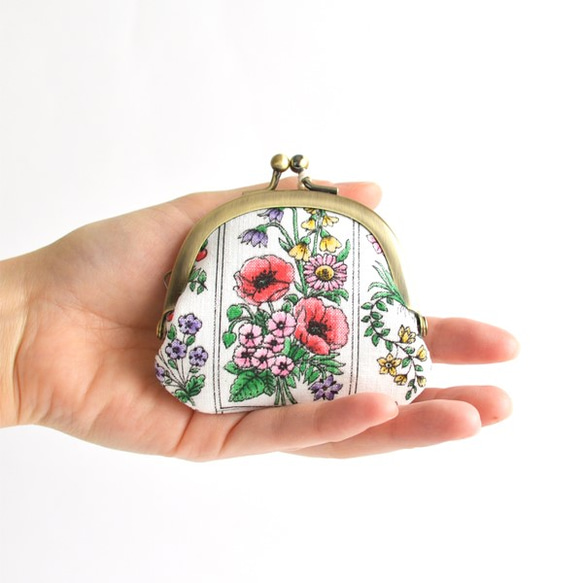 口金包 - Coin purse (S) - Vintage Wildflower in white [534] 第2張的照片