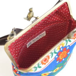 Mini shoulder bag - Vintage folk floral - blue [713] 第4張的照片