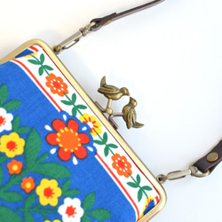 Mini shoulder bag - Vintage folk floral - blue [713] 第5張的照片