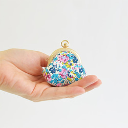 {花卉口金包} Mini coin purse - Liberty "Claire Aude"  blue [077] 第4張的照片