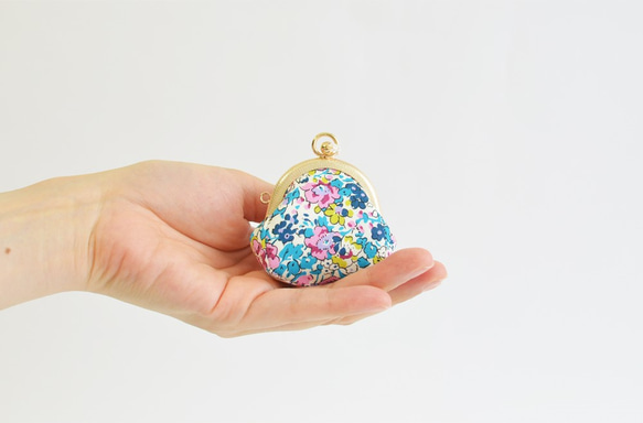 {花卉口金包} Mini coin purse - Liberty "Claire Aude"  blue [077] 第4張的照片