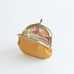 {花卉口金包} Mini coin purse - Camel brown x Liberty floral [998] 第5張的照片