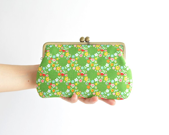 Long frame purse (M) - Imported "Green Garden" [297] 第1張的照片