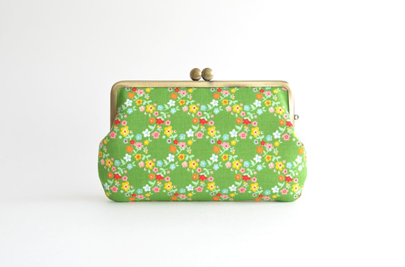 Long frame purse (M) - Imported "Green Garden" [297] 第3張的照片