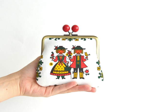 Kiss lock purse (M) - Vintage "Boy and Girl" [090] 第1張的照片