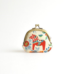 Coin purse (S) - Scadinavian dala horses in cream [480] 第3張的照片