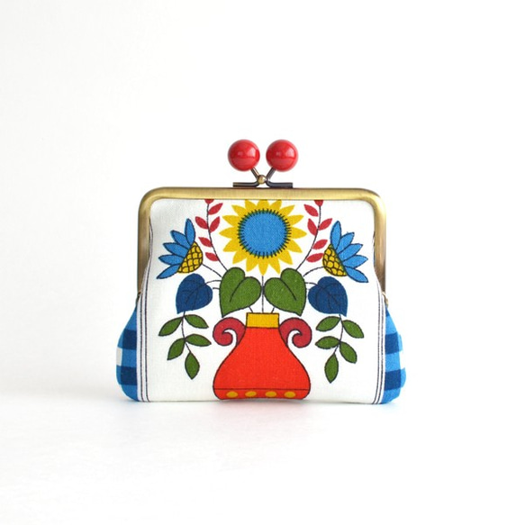 Kiss lock purse (M) - Vintage "Retro Folk Flower" [059] 第2張的照片