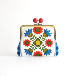 Kiss lock purse (M) - Vintage "Retro Folk Flower" [059] 第3張的照片