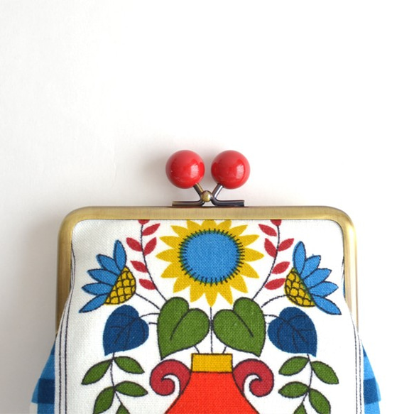 Kiss lock purse (M) - Vintage "Retro Folk Flower" [059] 第6張的照片