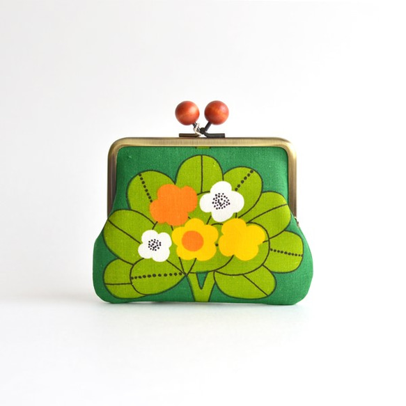 Vintage "Retro Floral Tree" kiss lock cosmetic pouch [238] 第3張的照片