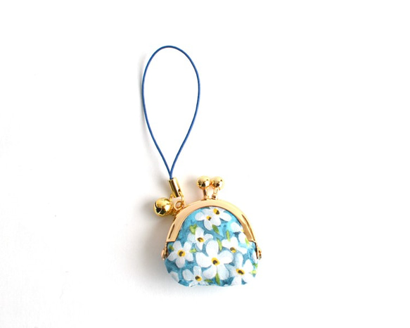 Tiny kiss lock purse with strap - Petal Wish B / Blue [145] 第1張的照片