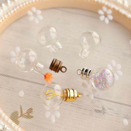 14mm蓋付きガラスドーム ガラスボール ミニ電球 豆球 ビーズ