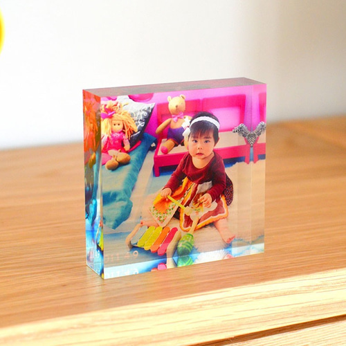 フォトキューブ 7.5×7.5×2センチ 出産祝い 七五三 記念日 写真 フォト