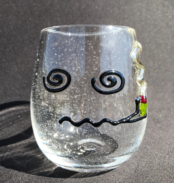 麻炭ガラス『パーリーピーポー03ウイスキーグラス』桐箱付き 3枚目の画像