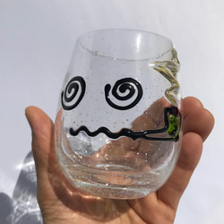 麻炭ガラス『パーリーピーポー03ウイスキーグラス』桐箱付き 7枚目の画像