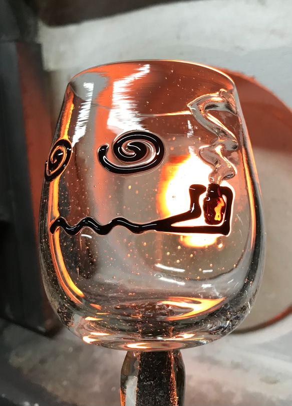 麻炭ガラス『パーリーピーポー03ウイスキーグラス』桐箱付き 8枚目の画像