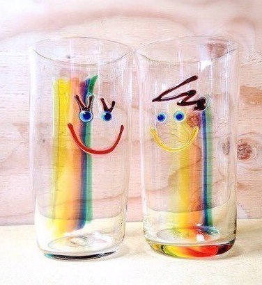 虹色 Girl&Boyペア タンブラー