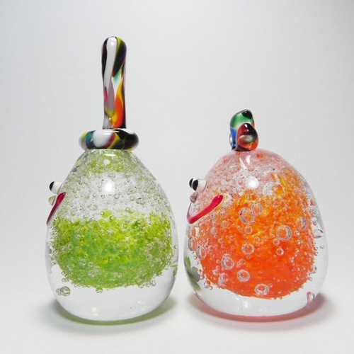 ひなたまご(緑＆オレンジ』/ガラス雛/雛飾り/雛人形/お雛様/桃の節句