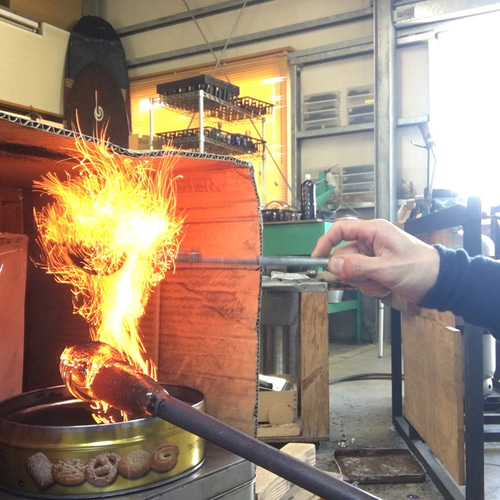 麻炭ガラス・ランプシェード『10cm』虹色 球体 E17ソケット (ヒマラヤ