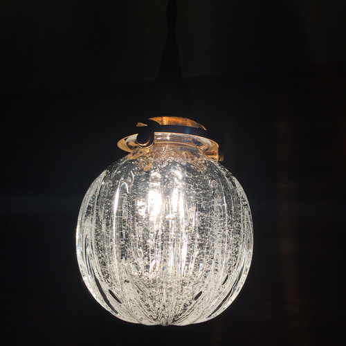 麻炭ガラス・ランプシェード『10cm』透明クリア 球体 E17ソケット