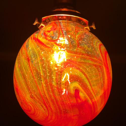 麻炭ガラス・ランプシェード『10cm』『太陽』E17ソケット (ヒマラヤ産