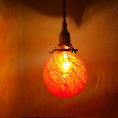 麻炭ガラス・ランプシェード『10cm』『太陽』E17ソケット (ヒマラヤ産