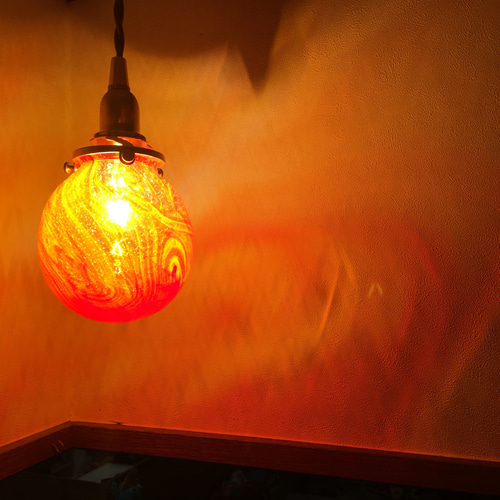 麻炭ガラス・ランプシェード『10cm』『太陽』E17ソケット (ヒマラヤ産