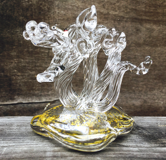 白龍』/ガラスの龍/オブジェ/縁起物 その他置物 YUGEN GLASS