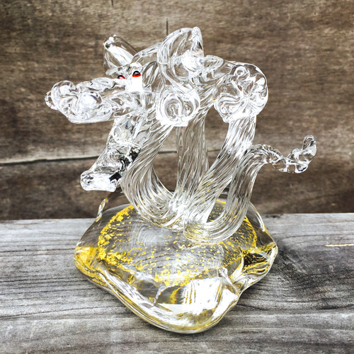 白龍』/ガラスの龍/オブジェ/縁起物 その他置物 YUGEN GLASS