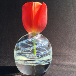 水のしずくの一輪挿し 瑠璃色 ガラス 長崎 瑠璃庵 一輪挿し・花瓶
