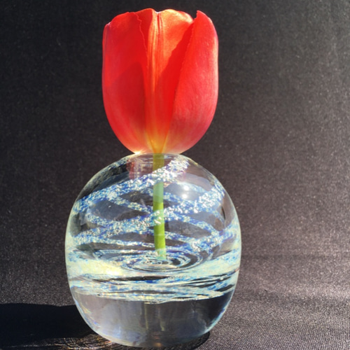 ♥銀化♥　ガラス　♥　花瓶　♥　花器　一輪挿し　骨董　古玩 銀河 一輪挿し(球体)』 一輪挿し・花瓶・花器 YUGEN GLASS 通販