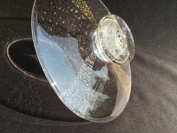 麻炭ガラス『コンポート大(7寸)ヒマラヤ産原種 麻炭使用』受注制作 7枚目の画像