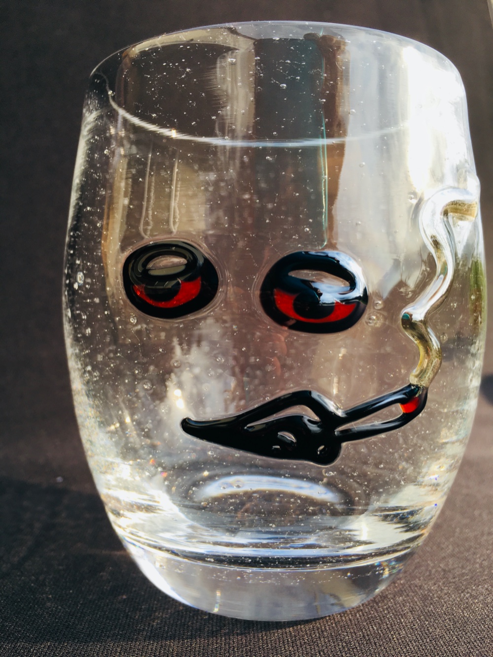 麻炭ガラス『パーリーピーポー01 ウイスキーグラス』桐箱付き