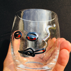 麻炭ガラス『パーリーピーポー01 ウイスキーグラス』桐箱付き 6枚目の画像